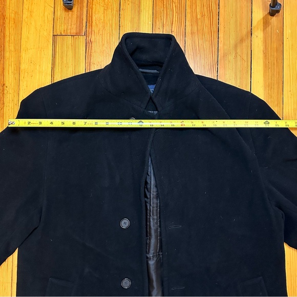 Gilberto Black Wool Trenchoat Size 48 - Picture 4 of 8